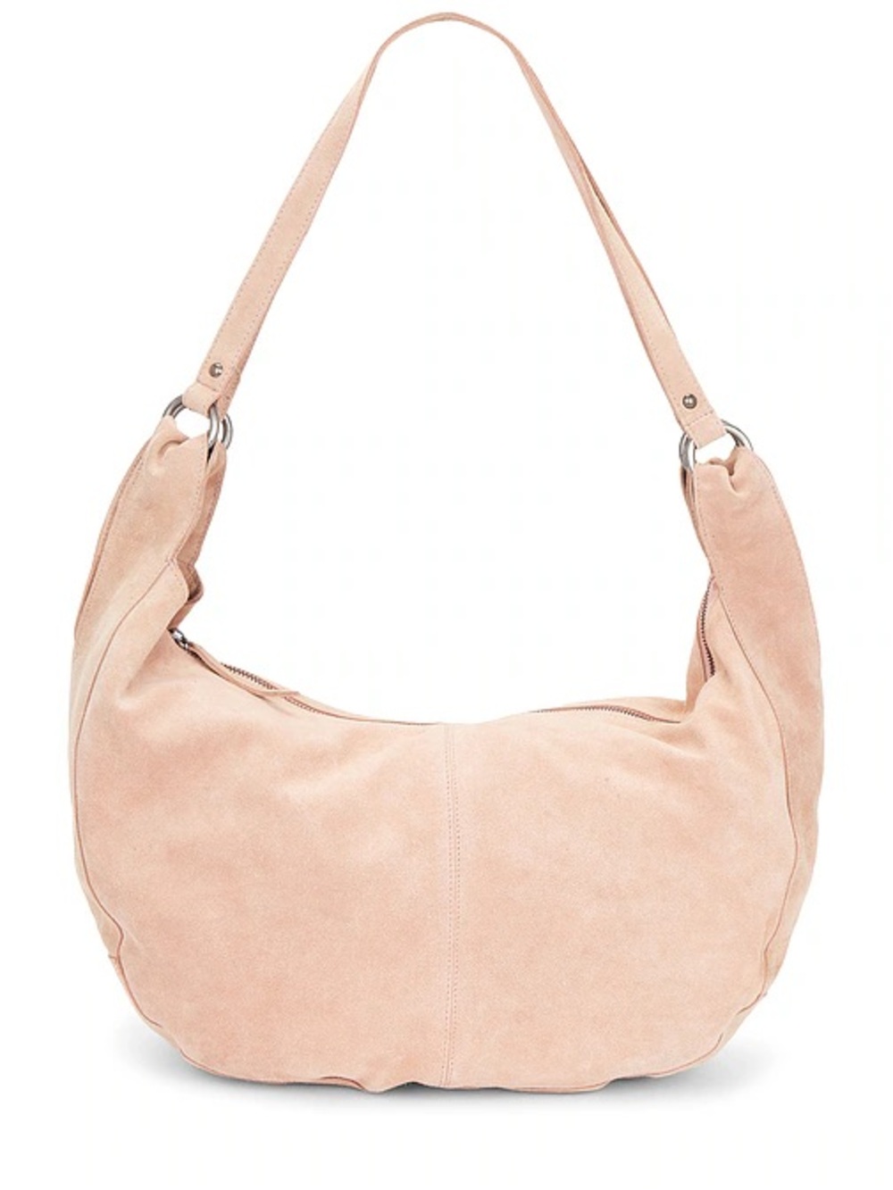 Free People Roma nude Blush Pink Suede tote Shoulder slouch Bag in candies - Picture 5 of 6